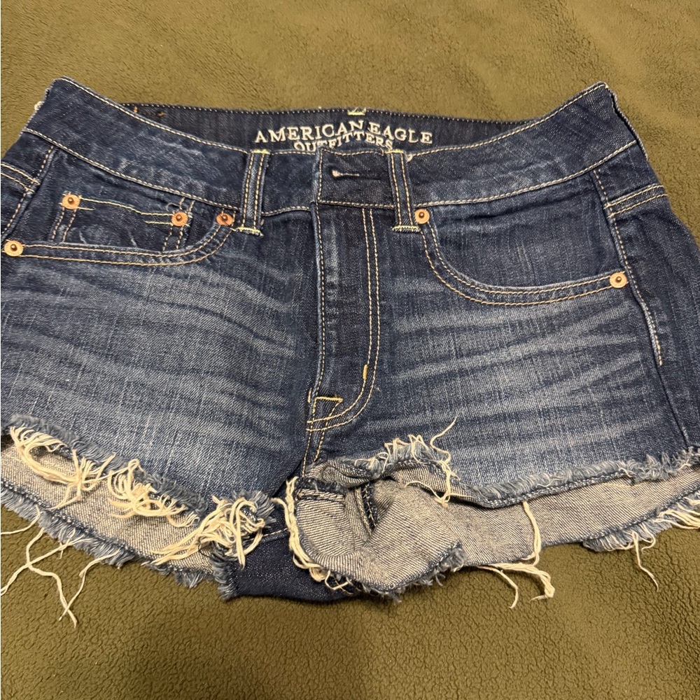 American Eagle Outfitters Distressed Blue Jean Shorts